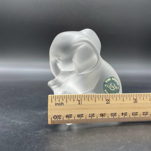 Lenox Frosted Crystal Elephant Figurine Sitting Made in Germany - Picture 8 of 8